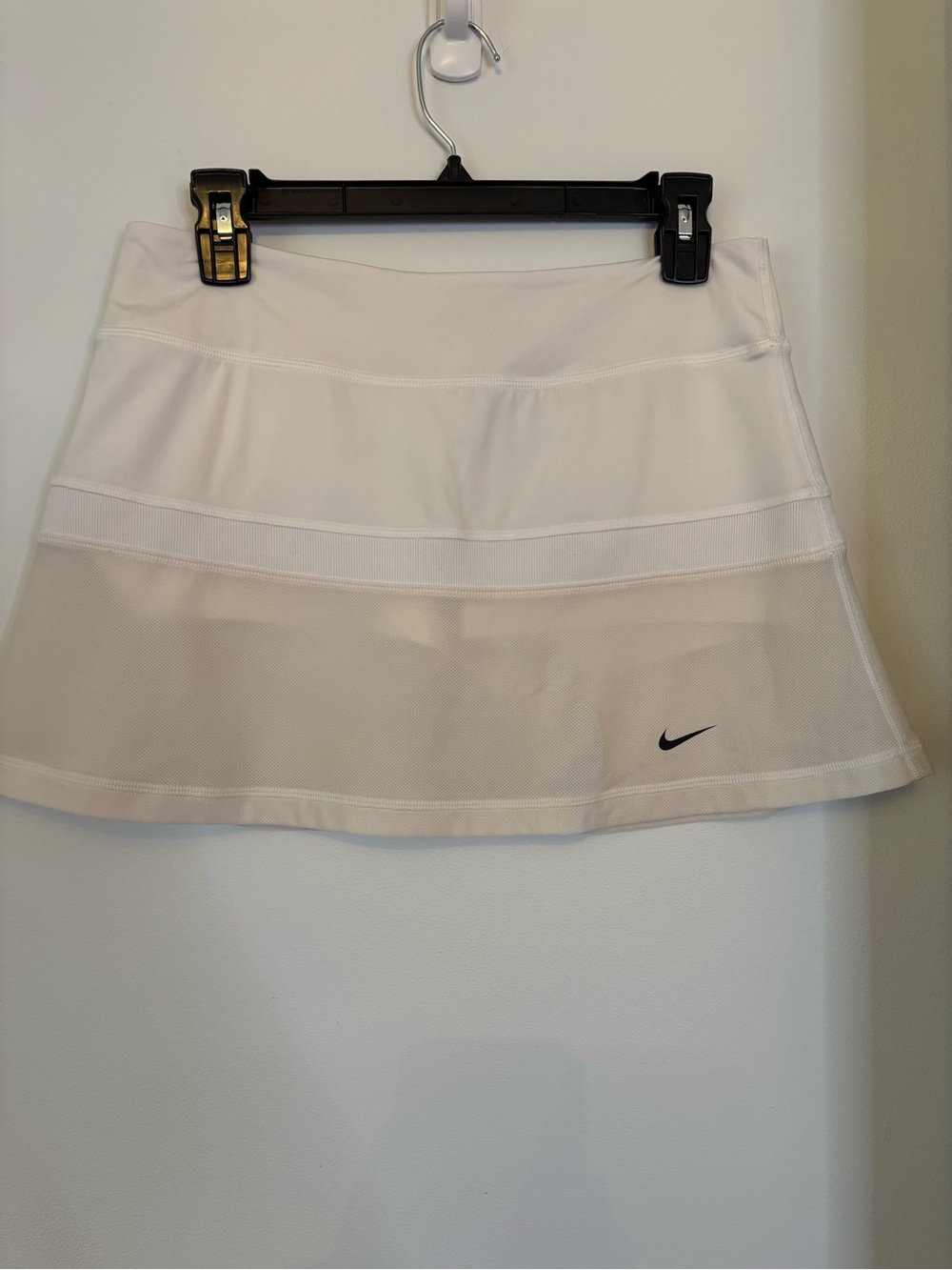 Nike White Mini Athletic Skirt with Black Swoosh